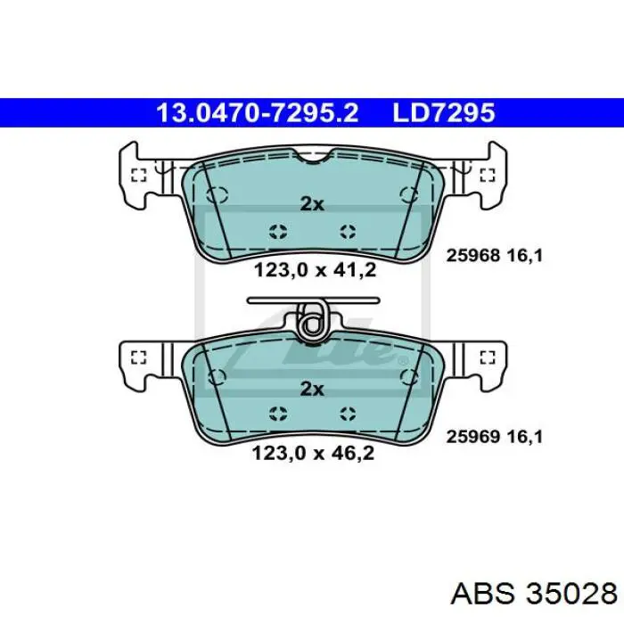 Колодки дисковые  ABS 35028 цена, от 18.58 USD