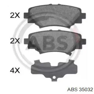 35032 ABS sapatas do freio traseiras de disco