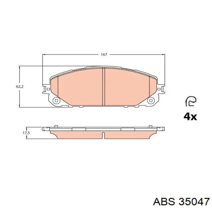 Колодки ABS 35047 цена, от 30.01 USD