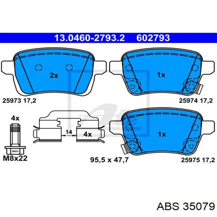 Pastillas de freno delanteras 35079 ABS