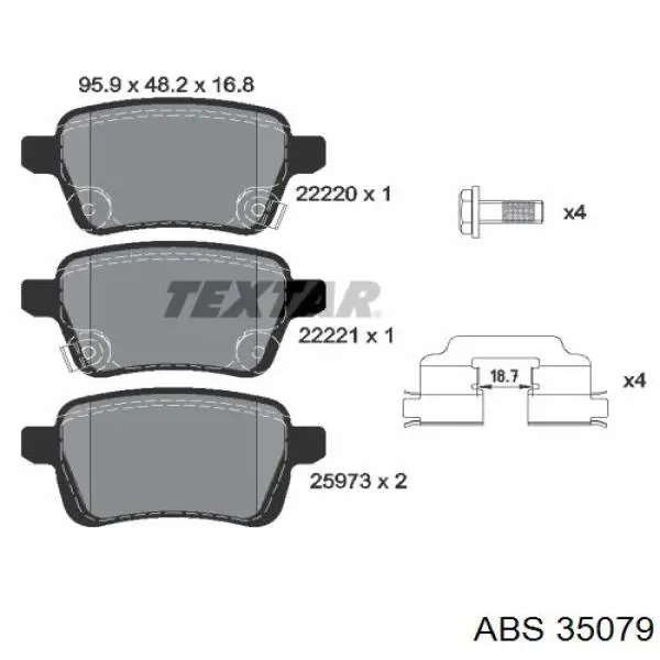 Колодки ABS 35079 цена, от 15.86 USD