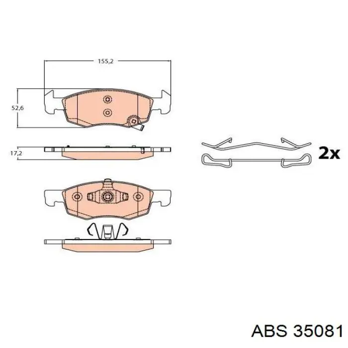 Передние тормозные колодки 35081 ABS