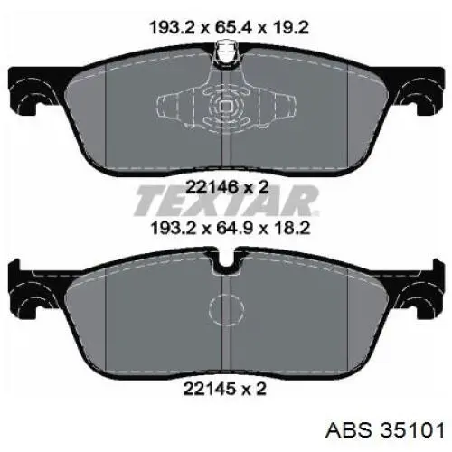 Передние тормозные колодки 35101 ABS