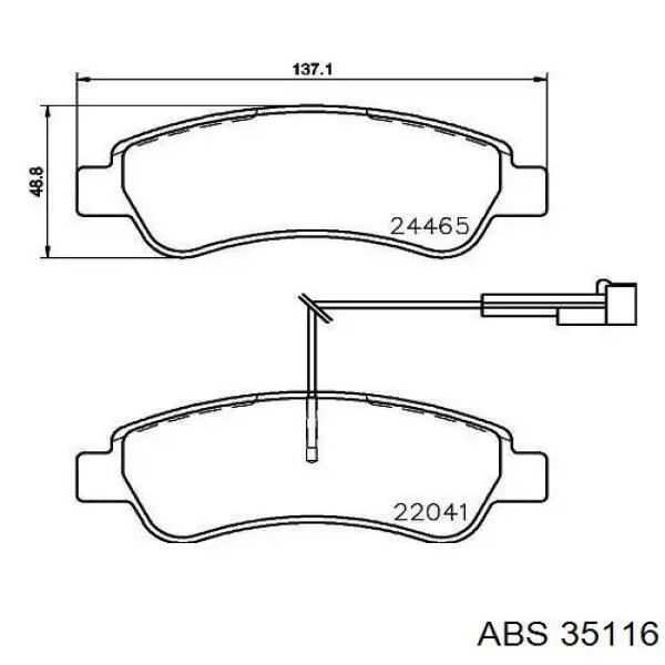 35116 ABS колодки тормозные задние дисковые
