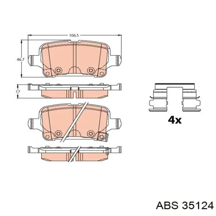 35124 ABS задние тормозные колодки