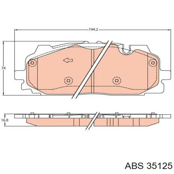 Колодки ABS 35125 цена, от 52.34 USD