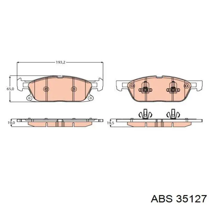 Передние тормозные колодки 35127 ABS