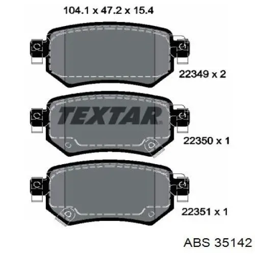 Колодки дисковые  ABS 35142 цена, от 27.12 USD