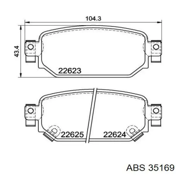 Купить 35169 ABS Колодки тормозные задние, дисковые
