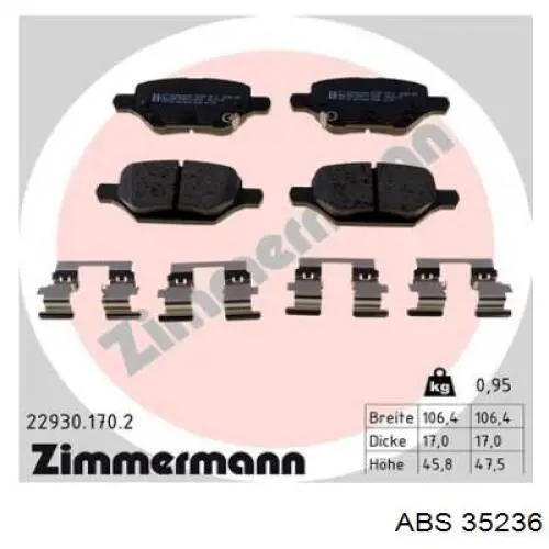Задние тормозные колодки B111589 Denckermann