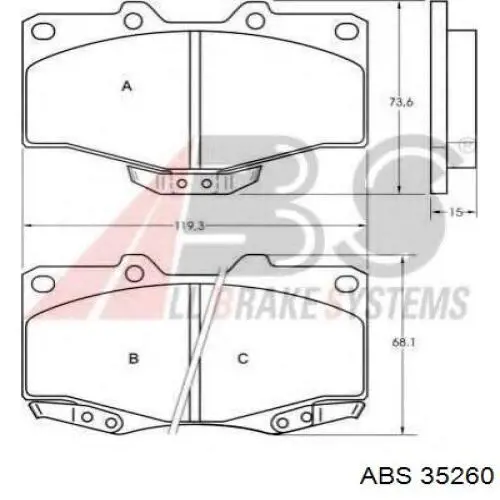 Колодки ABS 35260 цена, от 30.60 USD