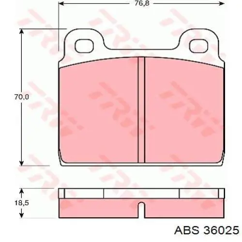 Передние тормозные колодки 36025 ABS