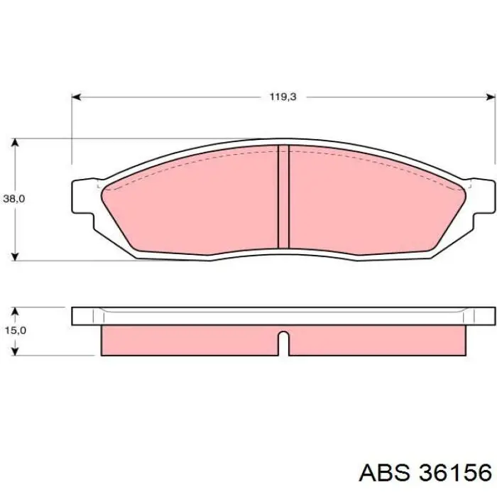 Передние тормозные колодки 36156 ABS