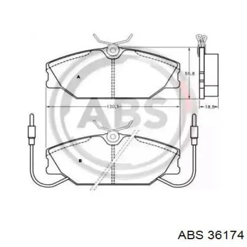 Передние тормозные колодки 36174 ABS