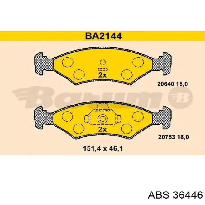 Купить 36446 ABS Колодки тормозные