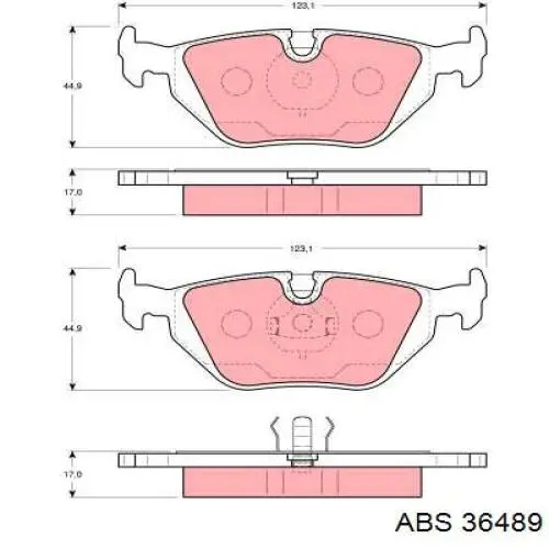 Pastillas de freno traseras 36489 ABS