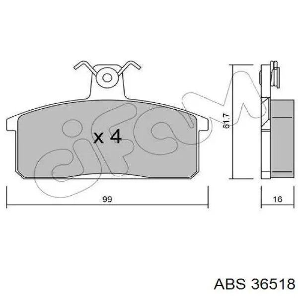 Купить 36518 ABS Колодки тормозные