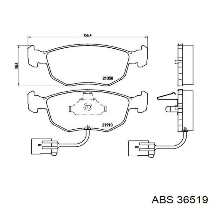 Передние тормозные колодки 36519 ABS