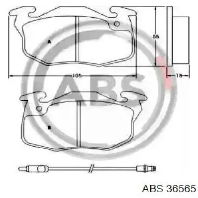 Передние тормозные колодки 36565 ABS