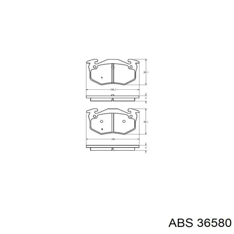 Pastillas de freno traseras 36580 ABS