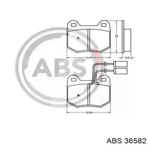 Передние тормозные колодки 36582 ABS
