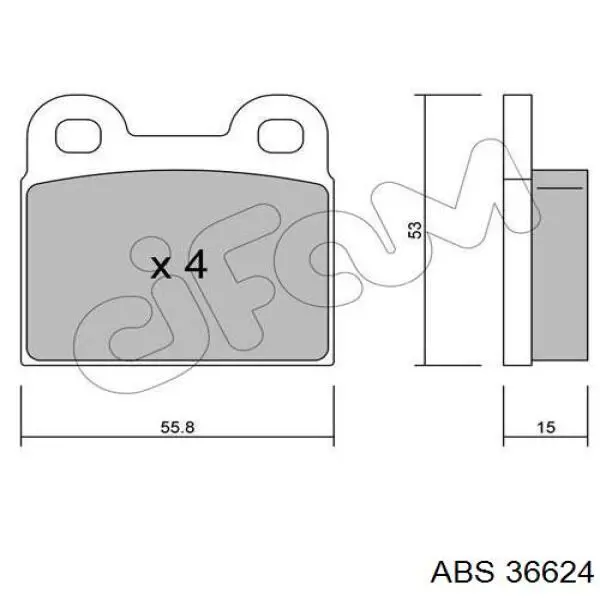 Купить 36624 ABS Колодки тормозные задние, дисковые
