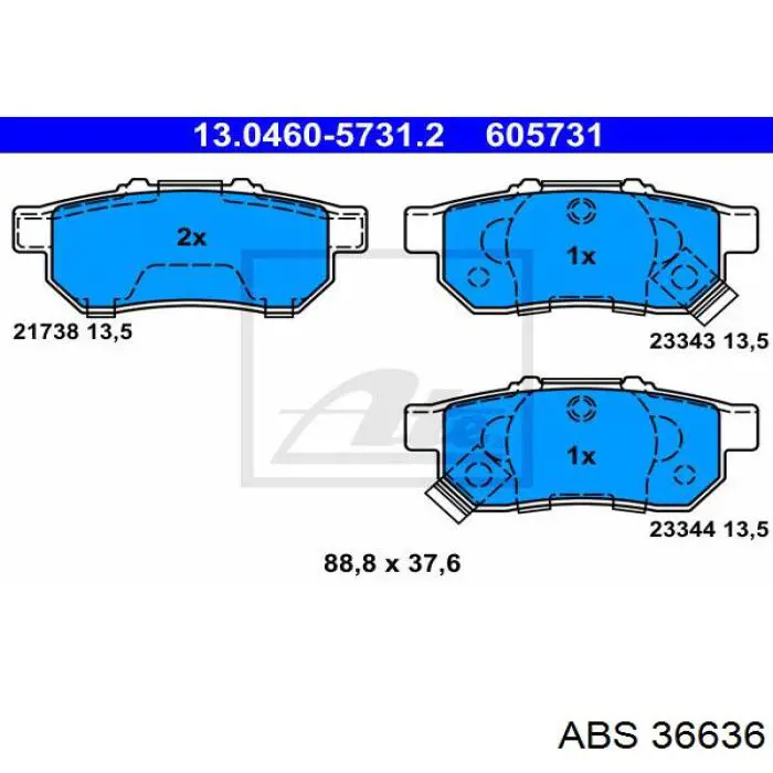 Колодки дисковые  ABS 36636 цена, от 10.66 USD