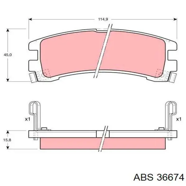 Купить 36674 ABS Колодки тормозные задние, дисковые