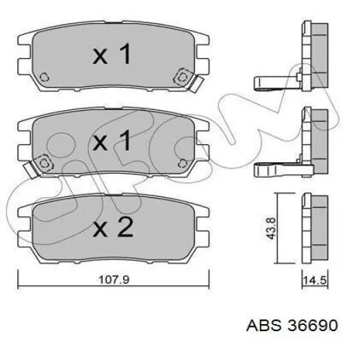 36690 ABS Колодки тормозные дисковые комплект