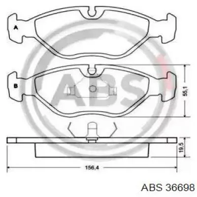 Передние тормозные колодки 36698 ABS