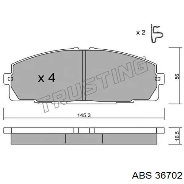 Передние тормозные колодки 36702 ABS