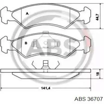 36707 ABS колодки тормозные передние дисковые