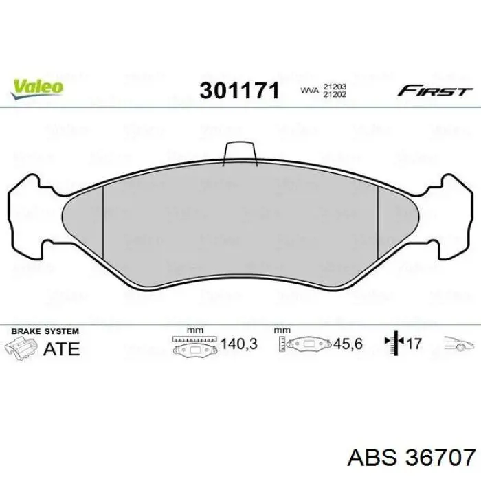 Колодки ABS 36707 цена, от 15.07 USD