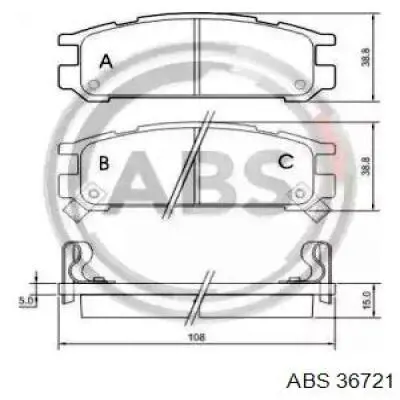 Задние тормозные колодки 36721 ABS