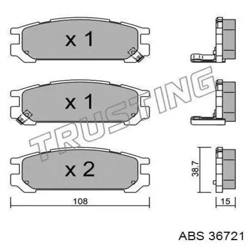 Купить 36721 ABS Колодки тормозные задние, дисковые