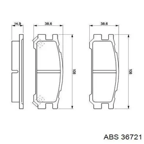 Задние тормозные колодки 36721 ABS