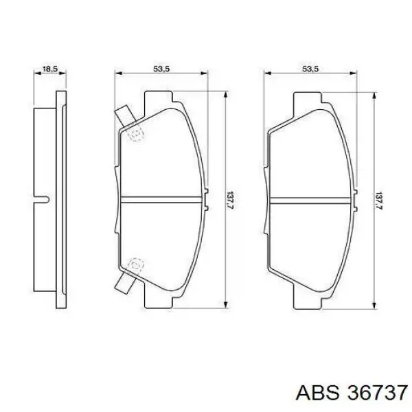 Pastillas de freno delanteras 36737 ABS