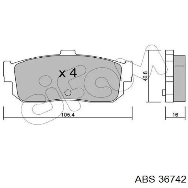 Купить 36742 ABS Колодки тормозные задние, дисковые