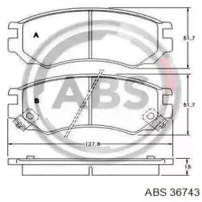 Передние тормозные колодки 36743 ABS