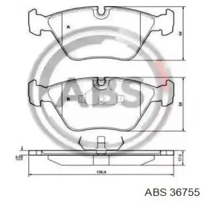Передние тормозные колодки 36755 ABS