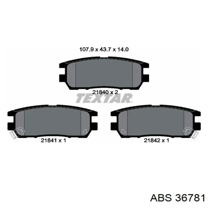 36781 ABS колодки тормозные задние дисковые