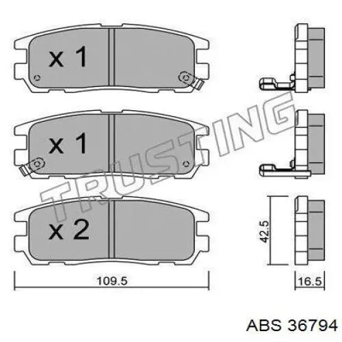 Pastillas de freno traseras 36794 ABS