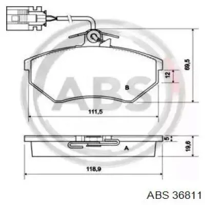 Передние тормозные колодки 36811 ABS