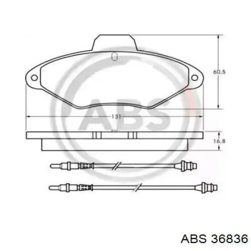 Передние тормозные колодки 36836 ABS