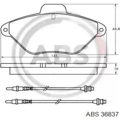 Передние тормозные колодки 36837 ABS