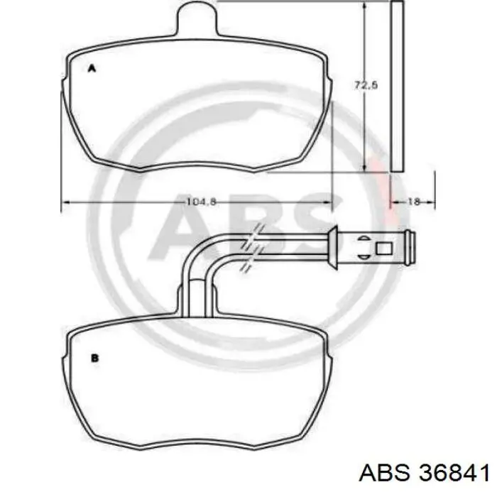 Передние тормозные колодки 36841 ABS