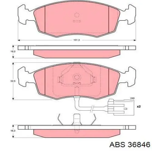 Купить 36846 ABS Колодки тормозные