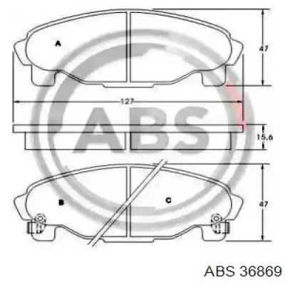 Передние тормозные колодки 36869 ABS