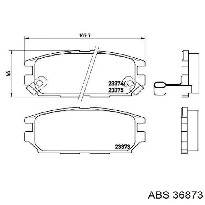 Колодки дисковые  ABS 36873 цена, от 22.42 USD