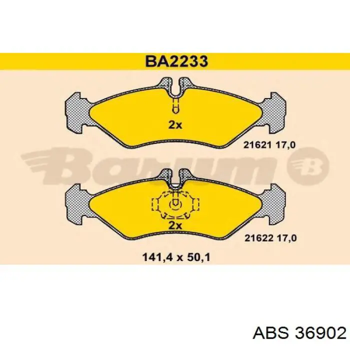 Купить 36902 ABS Колодки тормозные задние, дисковые